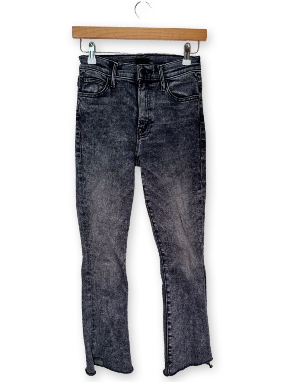 MOTHER The Insider Crop Step Fray Jeans 25 Train Stops Raw Hem EUC